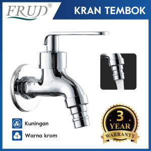 FRUD Kran Tembok Anti Karat 1/2 Inch Kuningan Taman Kran Cuci Piring Multifungsi Dinding Toilet Keran Mandi Anti Bocor