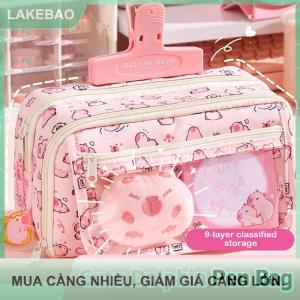 【LAKEBAO】 Phim Hoạt Hình Màu Hồng Capybara Bút Chì Lưu Trữ Túi Kawaii Hộp Bút Chì Công Suất Lớn Trường Hợp Bút Chì Trường Văn Phòng Phẩm Trường Hợp Trang Điểm Túi