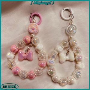 [miqiangzi] Điện Thoại Di Động Dây Buộc Ngắn Phong Cách Dây Đeo Cổ Tay Phụ Nữ Bow Knot Cầm Tay Chuỗi Mặt Dây Chuyền Dây Buộc Chống Mất Điện Thoại Quyến Rũ Dây Đeo