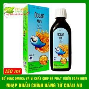 OCEAN Multi bổ sung Omega 3 DHA và vitamin tổng hợp giúp bé phát triển toàn diện (150ml) | Nhập khẩu chính hãng từ Châu Âu