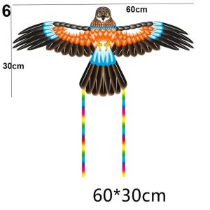YESHE 50/60cm Plastic Eagle Kite Cartoon Easy Flying Flying Bird Kites High Quality with Tails Large Eagle Kites Garden Outdoor Sports