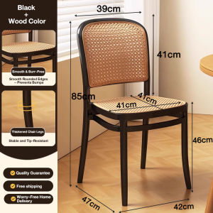 SOLIHIYA Home Rattan Chair Dining Chair Vine Woven Plastic Chairs With Handrail