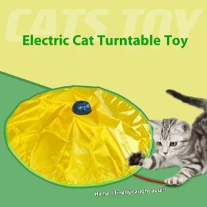 OUTOPEN Chew Resistant Interactive Cat Toy Feather Attachment Fabric Material Automatic Cat Toy Interactive Play Move Mouse Design Undercover Mouse Toy Home Use