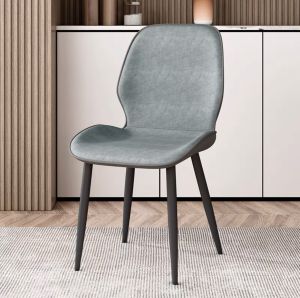 Elegant Nordic Style Dining Chairs with Cushioned Seat and Sleek Metal Frame - New