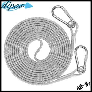【dipao】 Double-headed Dog Tie Out Cable Leash raction Rope With Metal Buckle Steel Wire Anti-rust Training CollarOutdoor Dogs Strap