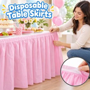 Cod 6 Colors Disposable Table Skirt Waterproof Plastic Table Cover Party Decor For Birthday Oil
