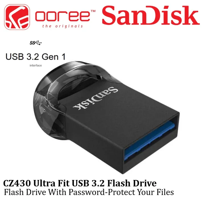 SANDISK CZ430 ULTRA FIT USB 3.2 GEN 1 512GB FLASH DRIVE | THUMBDRIVE | PENDRIVE - CRUZER 430 - COMPACT PLUG & PLAY