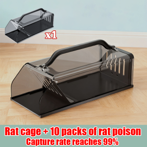 【Ensure catching mice】Transparent mouse cage High Quality Big Mouse Rats Live Trap  big rat trap/mouse trap/mice trap/rodent baits-steel coated for indoor and outdoor Cage Strong
