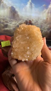 đá màu vàng Citrine hai mặt lắp lánh chiều tài lộc 211