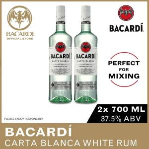 [Bundle of 2] BACARDI Carta Blanca Superior White Rum - 700ml / 70cl 37.5% ABV x2- Gluten Free Spirit Aged in American White Oak Barrels