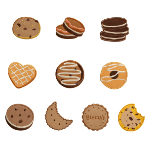 Set Of 10 Lovely Cookie Theme Cloth Patches Repair Patches With Adhesive Backing For Decorating Garments And Accessories