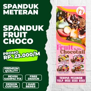 Spanduk banner es buah / fruit choco / banner fruit chocotail / banner spanduk meteran custom
