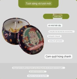 Nến thơm Noel sáp thơm nến thơm mini hoa khô tinh dầu thư giãn phong cách vintage - Life Style 4U