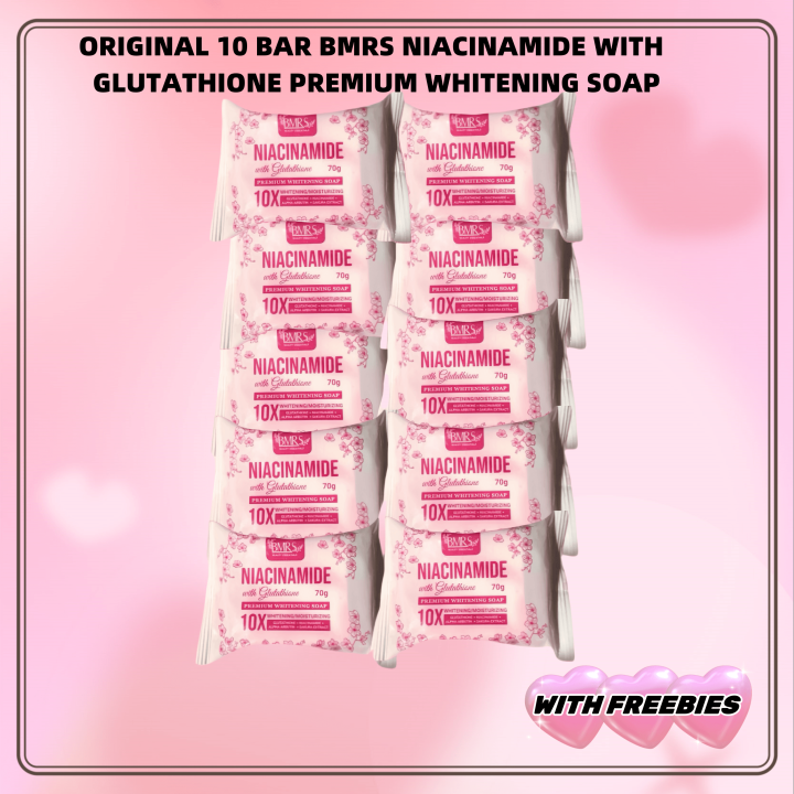 Original 10 Bar Bmrs Niacinamide With Glutathione Premium Whitening 