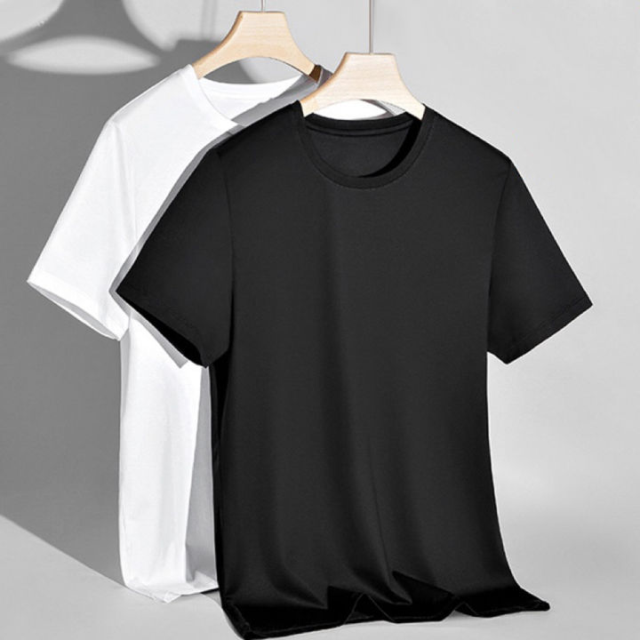 Plain Round Neck White And Black Cotton T Shirt Unisex M L XL Lazada PH