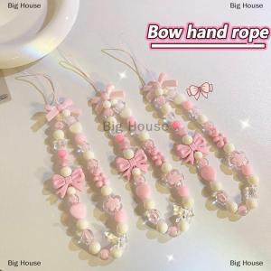 [COD] Big House Fashion Cartoon Bowknot Mobile Phone Lanyard Phone Anti-lost Chains For Women Girls Sweet Cellphone Hanging Cord Accessories