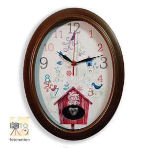 Pendulum Wall Clock with message Home is where the heart is. Perfect house warming gift. With heart pendulum