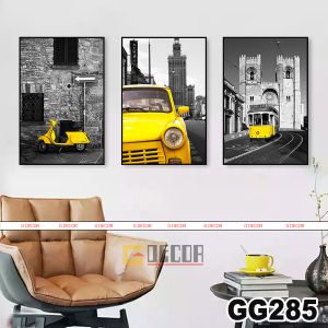 Tranh treo tường canvas khung gỗ 3 bức phong cách hiện đại Bắc Âu tranh decor trang trí phòng khách phòng ngủ spa 285