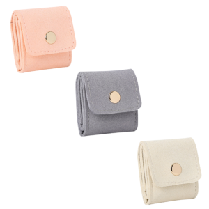 Light luxury portable microfiber jewelry case/Folding compartment jewelry storage bag/Small Portable Travel Jewelry Organizer Ring Storage Cloth Bag