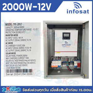 INFOSAT ชุดตู้ประกอบ INVERTER OFF Grid Hybrid ชุดประกอบพร้อมใช้งาน ชุดนอนนา รุ่น 12V-1500W 12V-1500W 24A-1500W 12V-2000W 24V-3000W 24V-3500W รับประกัน 3ปี ตู้เหล็ก สายต่อแผง+แจ็ค10ม. สายแบตเตอรี่+หางปลา2ม. แท่งกราวด์50ซม.