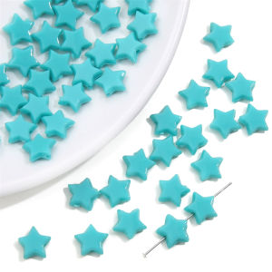 50/100Pcs 10Mm màu trơn Acrylic Sao Hạt Đầy Màu Sắc Ngôi Sao Năm Cánh Quyến Rũ Hạt Cho Bông Tai Vòng Đeo Tay đồ trang sức thủ công làm thủ công Làm