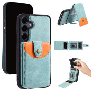 2 in 1 Detachable Magnetic Cards Solt Wallet Leather Case For Samsung Galaxy S25 Ultra S24 Plus S23 A16 A36 A56 Vertical Cover
