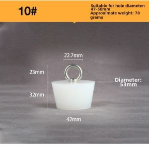 LUXURYLYN with Steel D Ring Silicone Rubber Stopper Tapered Waterproof Conical Silicone Stopper Multipurpose Solid Tube Hole Plug Floor Drain