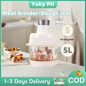 Meat Grinder Dough Mixer 5L Automatic Multi-purpose Kneading All-in-one Electric Mixer Food Chopper Vegetable Mincer Machine