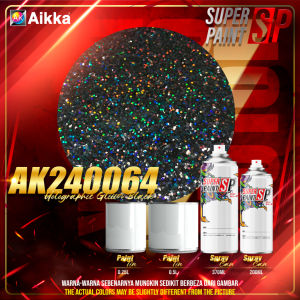 AIKKA AK240064 BLACK HOLOGRAPHIC GLITTER BLACK Cat 2K Hologram Cat Bancuh Kereta Motor Hitam DIY