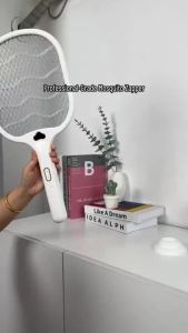 (COD) Raket Membunuh Nyamuk Elektrik Rechargeable 2 in1 1200mAh - 3500V Mosquito Killer Racket Lampu Pancing Nyamuk