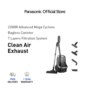 Panasonic MC-CL609 2200w Cyclone Bagless Canister Vacuum Cleaner With Hepa Filter MC-CL609HV47