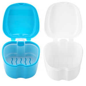 【Local Warehouse】Denture Bath Box False Teeth Case Dental False Teeth Storage Box With Hanging Net Container Plastic artificial tooth Organizer False Teeth Case