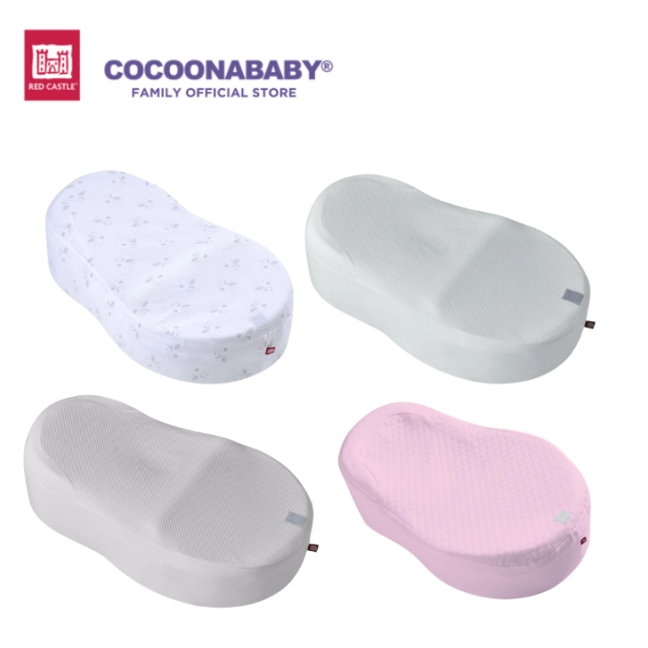 Red Castle Cocoonababy Nest Fitted Sheet White Dreamy Cloud Powder Grey Powder Pink