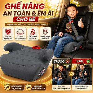Ghế ngồi ô tô cho bé Ghế Ngồi Ô Tô Trẻ Em Đệm Tăng Chiều Cao 3-12 Tuổi Tiện Lợi Dễ Dàng Mang Theo Sử Dụng Chung Ghế ngồi xe hơi cho bé