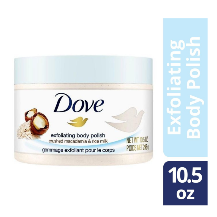 Dove Exfoliating Body Polish Crushed Macadamia & Rice Milk 10.5 oz