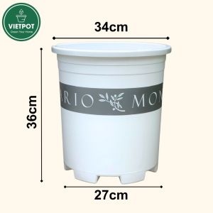 Chậu nhựa trồng cây VIETPOT size lớn 34x36cm 6.6gal MONTARIO trồng hoa kiểng để vườn nhà