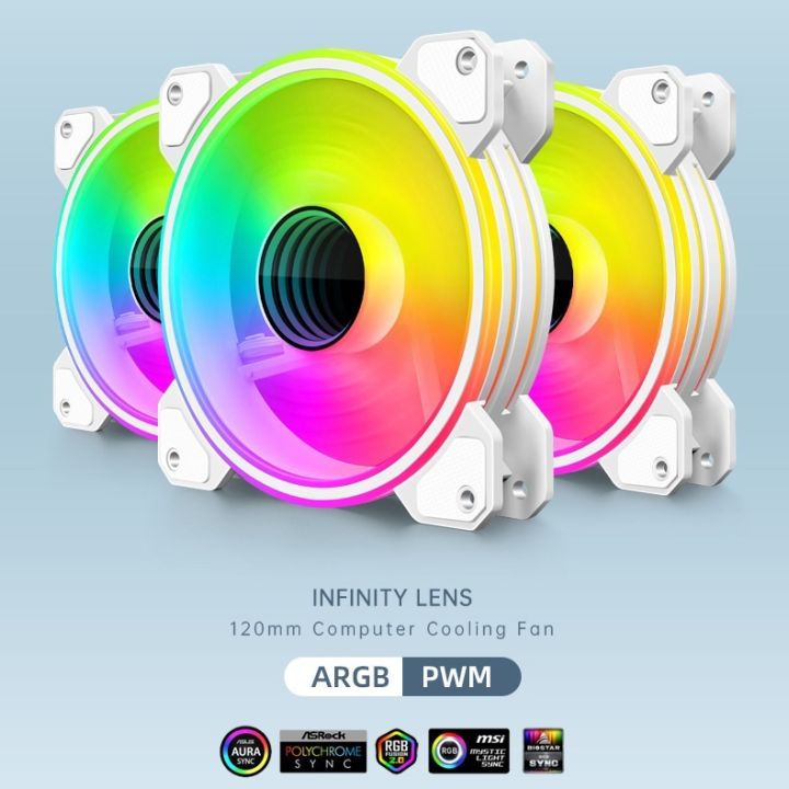 Coolmoon WF1 Black / White 5V ARGB 3Pin PWM 12CM Infinity Lens Casing ...