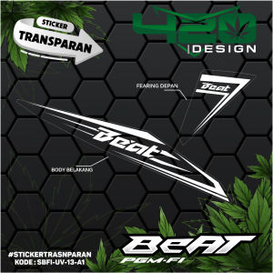 Stiker Striping Transparan Beat FI 2013-2016 Malay Motif Garis / Striping Semifull Beat FI Custom Desain / SBFI-UV - 420 Design