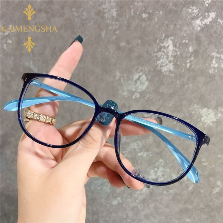 KAIMENGSHA】TR90 Round Full Frame Eyeglasses for Women Anti