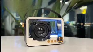 Retro Punk Bluetooth Speaker Portable Soundbox Transparent Mech Design with LED Lights Great Gift for Men and Women