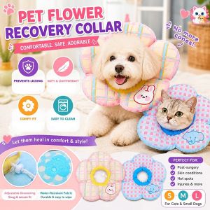 Recovery Collar Soft E Collar Adjustable Neck Pillow Protective Cone Anti Lick Anti Bite Breathable Pet Dog Cat