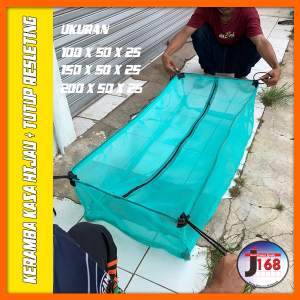 Promo Keramba Ikan kecil waring jaring kasa polinet rk siap pakai ukuran 100x50x25