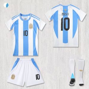 3Pcs/Kids Football Jersey Messi Jersey Soccer Training Suit