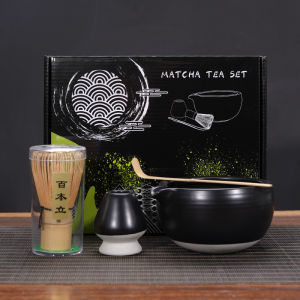 Matcha Bowl Japanese Style Use Ceramic Tea Set Bamboo Brush Baibenli Song Dai Spout Scoop Matcha Whisk Holder Tea Making Kit.