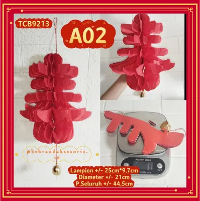 (1PCS) NEW LAMPION TAWON CHUN BEL KERINCING / LAMPION IMLEK HONEYCOMB / GANTUNGAN DEKORASI IMLEK SIN CIA CHINESE NEW YEAR CNY / TCB8110