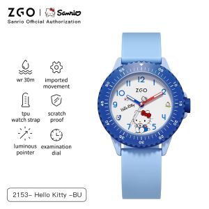ZGO X Sanrio Kuromi นาฬิกาควอตซ์น่ารักกันน้ำสำหรับเด็กผู้หญิงนักเรียน2153