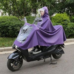 SERENEGLOW Extra Large Waterproof Rain Poncho for Electric Scooter Riders with Transparent Visor and Full Body Coverage