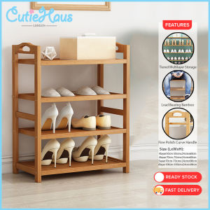 CUTIEHAUS Shoe Rack Multifunctional Organizer Shoe Rack Bamboo Multilayer Shoe Cabinet Large Capacity Rak Kasut Kayu Rumah - Fulfilled by Cutiehaus