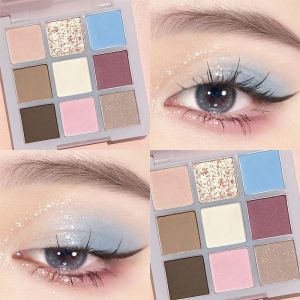 9 Colors Transparent Acrylic Eye Shadow Disc Pearlescent Matte Ground Color Eye Shadow