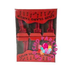[1pak-12pc] Lilin Angka MERAH WINA lilin angka murah lilin angka merah wina Taruna